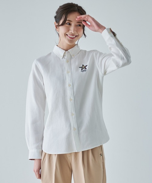 Arnold Palmer（アーノルドパーマー）の「ワッフルガーゼ スターモチーフ シェア シャツ（シャツ/ブラウス・レディース・ネイビー/ホワイト/ベージュ・L/LL/M/S/XS）」の19枚目の写真