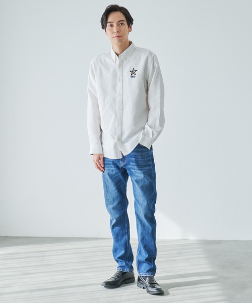 Arnold Palmer（アーノルドパーマー）の「ワッフルガーゼ スターモチーフ シェア シャツ（シャツ/ブラウス・レディース・ネイビー/ホワイト/ベージュ・L/LL/M/S/XS）」の17枚目の写真