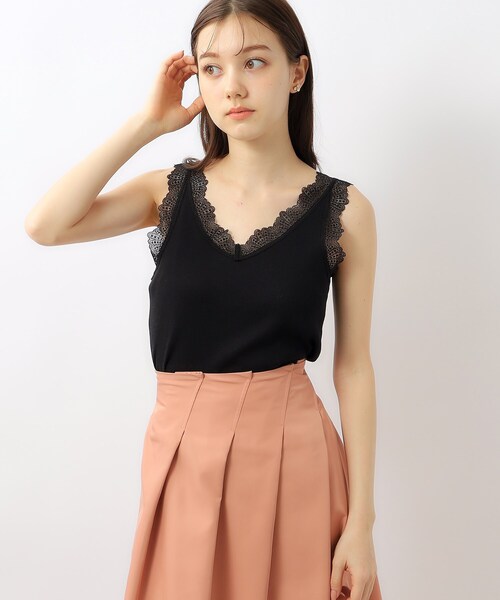 index（インデックス）の「前後2way レースタンクトップ【洗濯機洗い可】（タンクトップ・レディース・ブラック/オフホワイト/ナチュラル・00）」の2枚目の写真