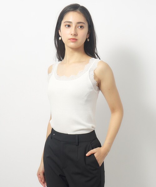 index（インデックス）の「前後2way レースタンクトップ【洗濯機洗い可】（タンクトップ・レディース・ブラック/オフホワイト/ナチュラル・00）」の14枚目の写真