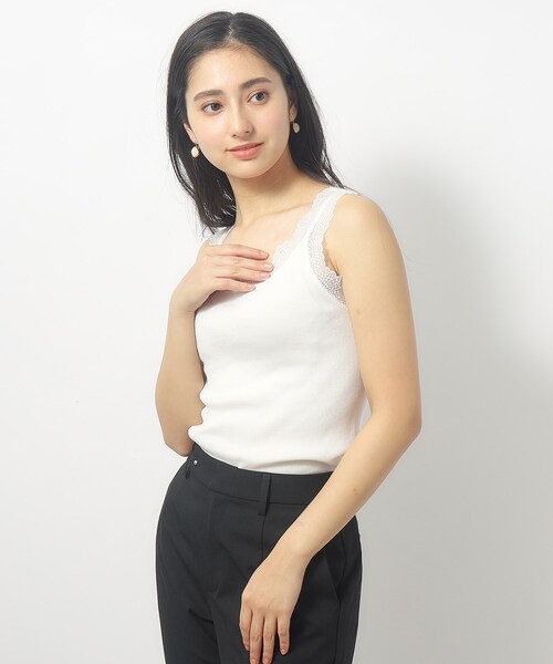 index（インデックス）の「前後2way レースタンクトップ【洗濯機洗い可】（タンクトップ・レディース・ブラック/オフホワイト/ナチュラル・00）」の15枚目の写真