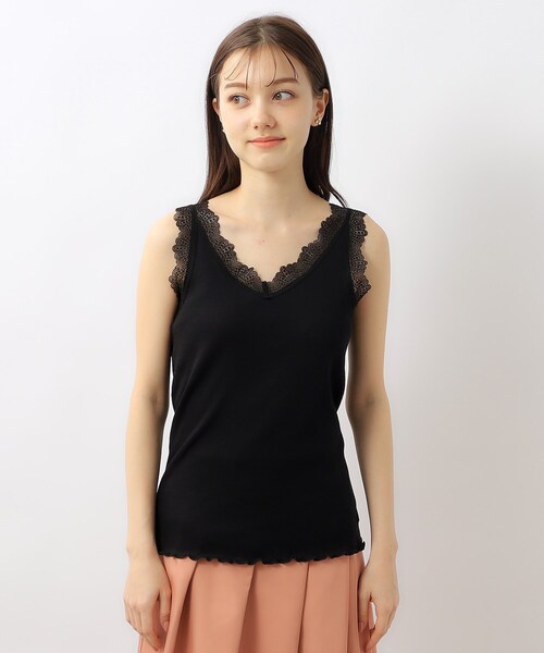 index（インデックス）の「前後2way レースタンクトップ【洗濯機洗い可】（タンクトップ・レディース・ブラック/オフホワイト/ナチュラル・00）」の4枚目の写真