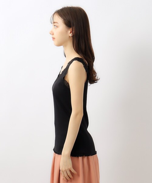 index（インデックス）の「前後2way レースタンクトップ【洗濯機洗い可】（タンクトップ・レディース・ブラック/オフホワイト/ナチュラル・00）」の5枚目の写真