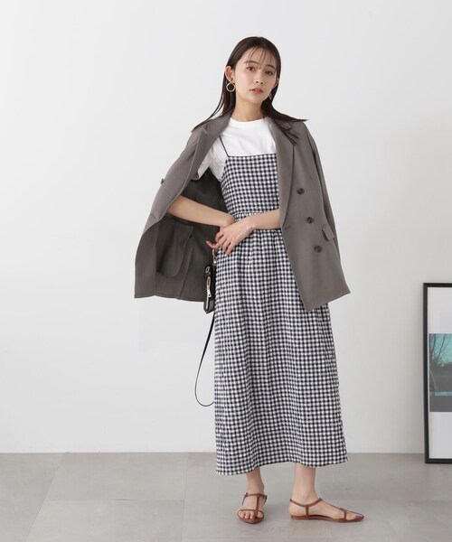 N.(N. Natural Beauty Basic)(エヌエヌナチュラルビューティーベーシック)の「◆【セットアップ対応】麻混ダブルジャケット(テーラードジャケット・レディース・ナチュラル/グレー・MEDIUM/SMALL)」の13枚目の写真