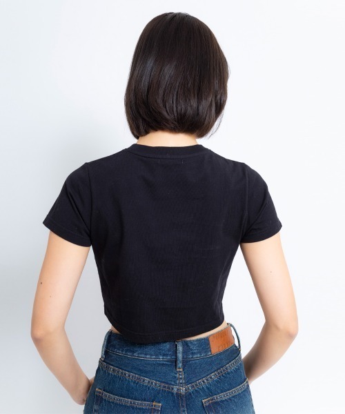 atmos pink（アトモスピンク）の「atmos pink エンブロイダリー ロゴ ショートTシャツ（Tシャツ/カットソー・レディース・ホワイト/ブラック・S/M）」の3枚目の写真