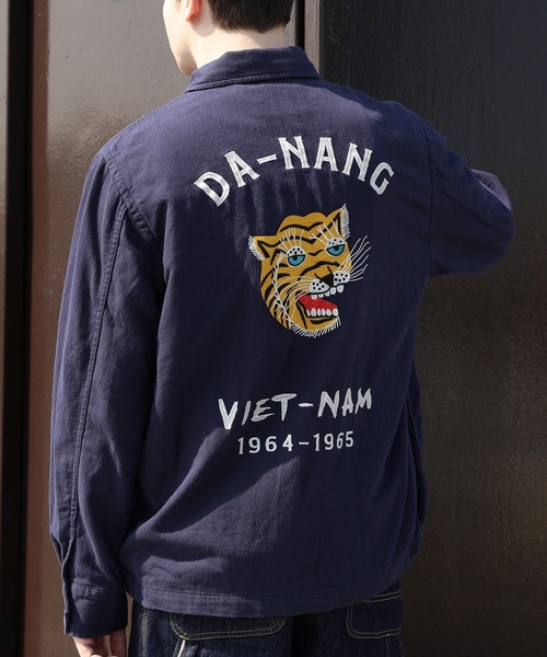 HOUSTON（ヒューストン）の「HOUSTON 綿麻ベトジャン(TIGER)（その他アウター・メンズ・ピンク/ネイビー/その他/ブラック・XX-LARGE/LARGE/MEDIUM/X-LARGE）」の3枚目の写真