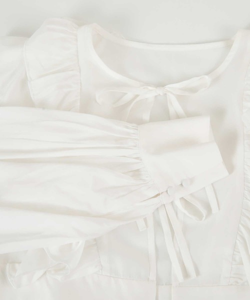 titivate(ティティベイト)の「フリルブラウス/ニットワンピースセット(セットアップ・レディース・ブラック/ホワイト系その他・S/M)」の13枚目の写真