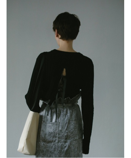 AMAIL(アマイル)の「Ballet rib knit(ニット/セーター・レディース・ブラック/アイボリー・FREE)」の6枚目の写真