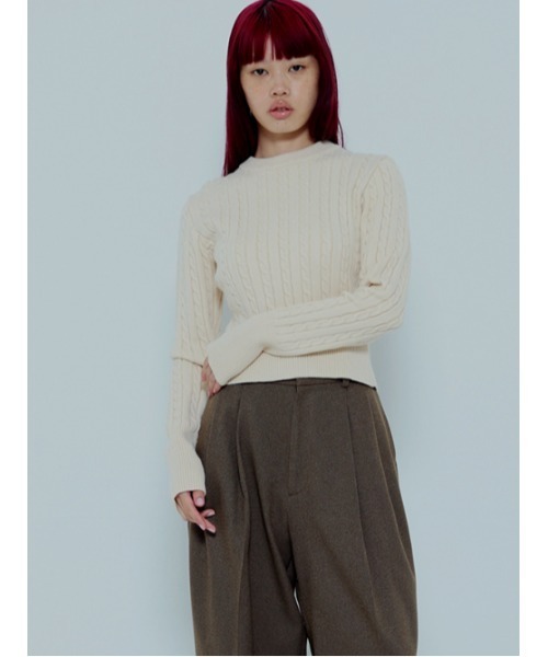 AMAIL(アマイル)の「Ballet rib knit(ニット/セーター・レディース・ブラック/アイボリー・FREE)」の11枚目の写真