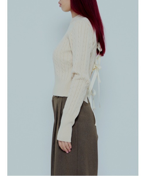 AMAIL(アマイル)の「Ballet rib knit(ニット/セーター・レディース・ブラック/アイボリー・FREE)」の13枚目の写真