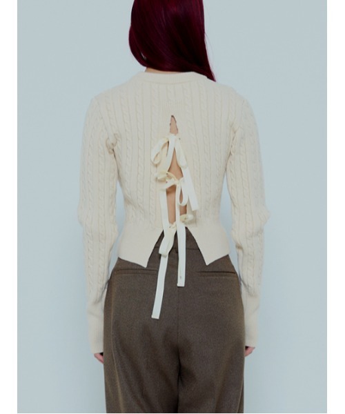 AMAIL(アマイル)の「Ballet rib knit(ニット/セーター・レディース・ブラック/アイボリー・FREE)」の15枚目の写真