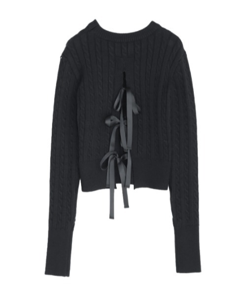 AMAIL(アマイル)の「Ballet rib knit(ニット/セーター・レディース・ブラック/アイボリー・FREE)」の8枚目の写真