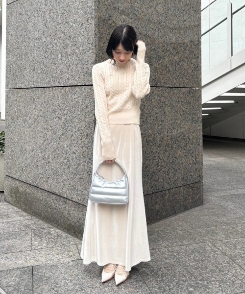 AMAIL(アマイル)の「Ballet rib knit(ニット/セーター・レディース・ブラック/アイボリー・FREE)」の18枚目の写真