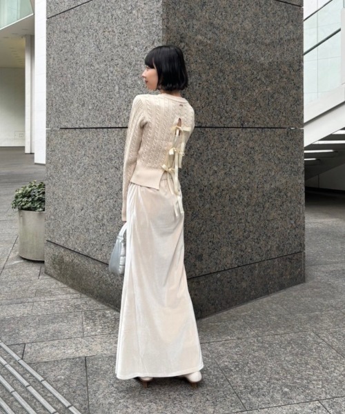 AMAIL(アマイル)の「Ballet rib knit(ニット/セーター・レディース・ブラック/アイボリー・FREE)」の19枚目の写真
