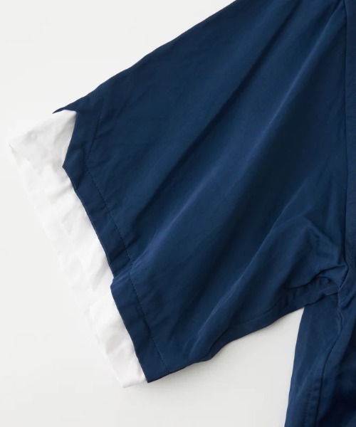 WHITE MOUNTAINEERING(ホワイトマウンテニアリング)の「SATIN OPEN COLLAR SHORT SLEEVE SHIRT(シャツ/ブラウス・メンズ・ブルー/グリーン・2/3)」の9枚目の写真