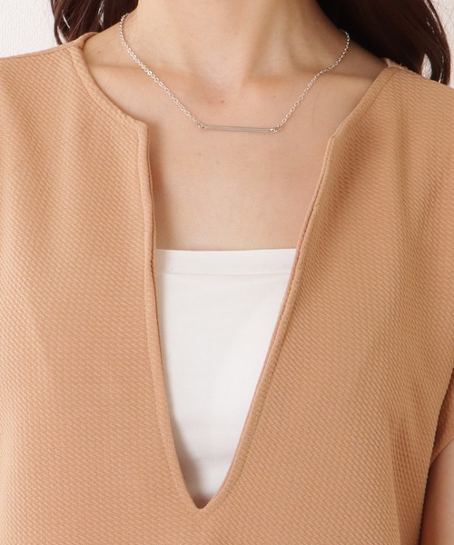 Lace Ladies(レースレディース)の「深Vネック サイドスリット 半袖 マキシ ワンピース(ワンピース・レディース・ブラック/ベージュ・M/L)」の15枚目の写真