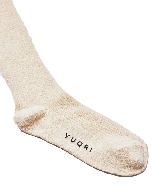 YUQRI（ユクリ）の「【YUQRI】crispy loop（ソックス/靴下・レディース・アイボリー/ブラック/ブルー/グリーン/ピンク・S/M）」の9枚目の写真