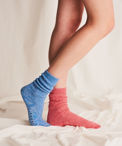 YUQRI（ユクリ）の「【YUQRI】crispy loop（ソックス/靴下・レディース・アイボリー/ブラック/ブルー/グリーン/ピンク・S/M）」の21枚目の写真