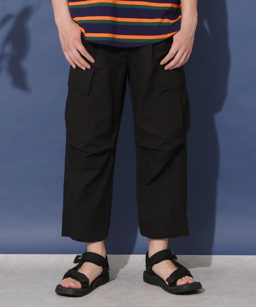 GLAZOS（グラソス）の「【大人向けサイズあり】【撥水】リップストップ・8.5分丈パンツ（その他パンツ・キッズ・カーキ/ブラック・140cm/150cm/160cm/170cm）」の2枚目の写真