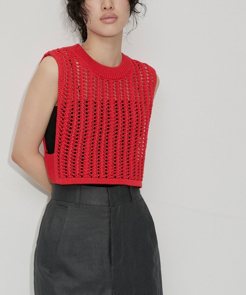 ADAM ET ROPE'（アダムエロペ）の「【洗える】メッシュベスト（ベスト・レディース・ブラック/レッド/ホワイト・FREE）」の3枚目の写真