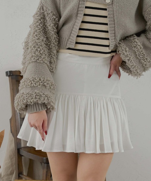 Ambre Neige(アンブルネージュ)の「frill short skirt pants / フリルショートスカパン(スカート・レディース・ライトベージュ/ブラック/ライトグレー/オフホワイト・FREE)」の1枚目の写真