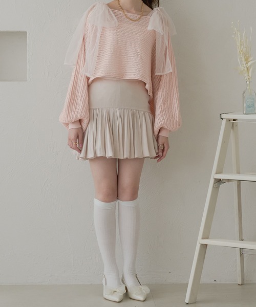 Ambre Neige(アンブルネージュ)の「frill short skirt pants / フリルショートスカパン(スカート・レディース・ライトベージュ/ブラック/ライトグレー/オフホワイト・FREE)」の13枚目の写真