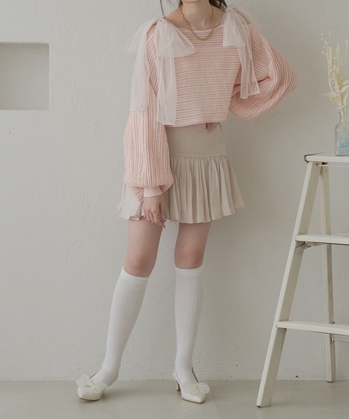 Ambre Neige(アンブルネージュ)の「frill short skirt pants / フリルショートスカパン(スカート・レディース・ライトベージュ/ブラック/ライトグレー/オフホワイト・FREE)」の14枚目の写真