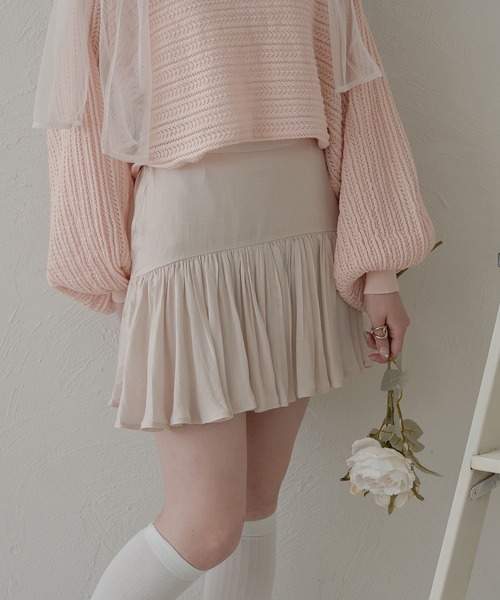Ambre Neige(アンブルネージュ)の「frill short skirt pants / フリルショートスカパン(スカート・レディース・ライトベージュ/ブラック/ライトグレー/オフホワイト・FREE)」の12枚目の写真