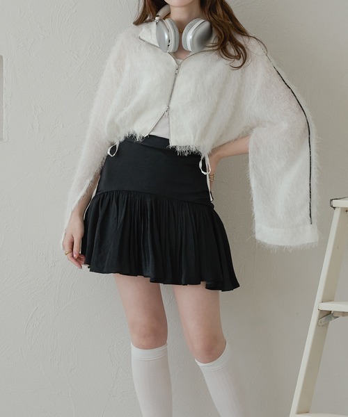 Ambre Neige(アンブルネージュ)の「frill short skirt pants / フリルショートスカパン(スカート・レディース・ライトベージュ/ブラック/ライトグレー/オフホワイト・FREE)」の20枚目の写真