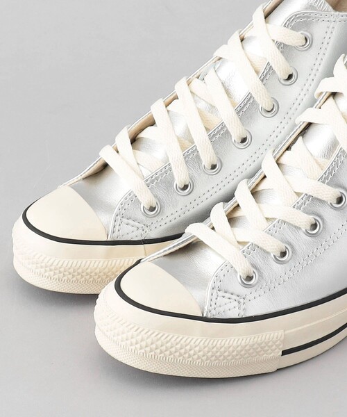 CONVERSE(コンバース)の「CONVERSE/コンバース LEATHER ALL STAR HI/メタリック レザー オールスター ハイカットスニーカー 限定展開(スニーカー・レディース・シルバー・23.0cm/24.0cm/25.0cm)」の2枚目の写真