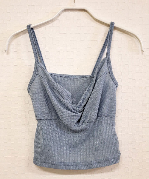 【セット商品】キャミソール×カーディガンセット　アイボリー ピンク グレー ブラック　【250618top1】( nani )(250617) セール】ねじりキャミソール+カーディガンセット 全4色
