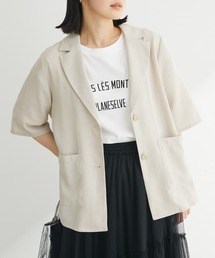 Green　Parks（グリーンパークス）の「接触冷感　5分袖ジャケット（テーラードジャケット）」