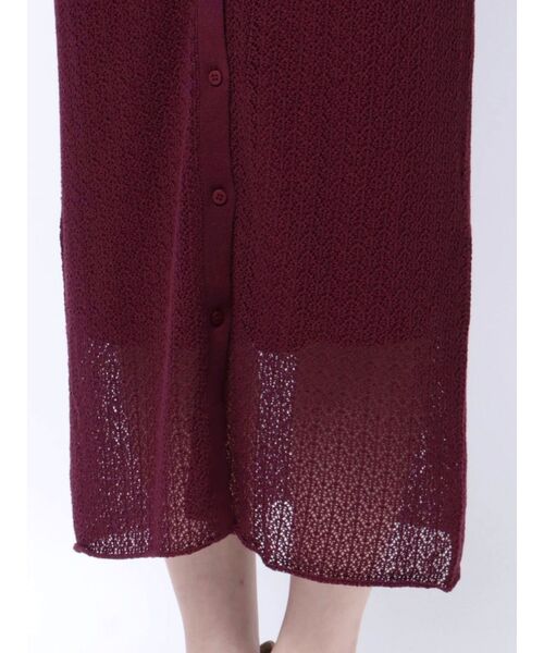 LAGUNAMOON(ラグナムーン)の「オープンワークパターンカラーニットワンピース(ワンピース・レディース・プラム/アイボリー/ブラック・MEDIUM/SMALL)」の22枚目の写真