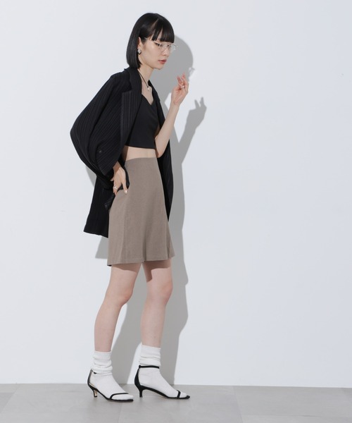 Apo(s)ture（アポスチャー）の「SOFIA-005/マットウーススカートパンツ（その他パンツ・レディース・ベージュ/ブラック/モカ/グレー・XS/S/XL/L/M）」の22枚目の写真
