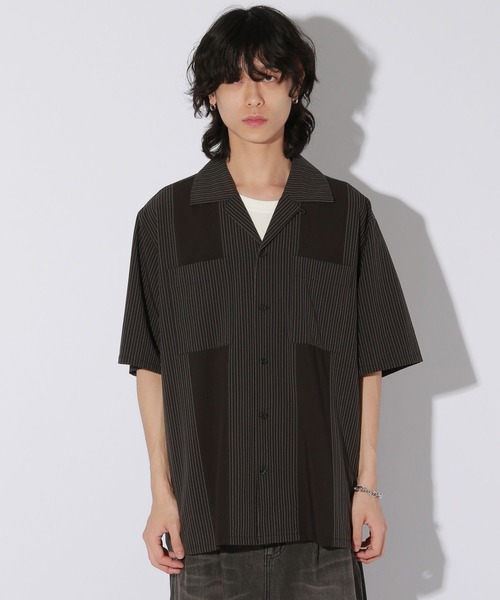 Anui（アニュイ）の「【UNISEX】ストライプコンビシャツ（シャツ/ブラウス・レディース・ブラック/チャコールグレー・MEDIUM）」の19枚目の写真