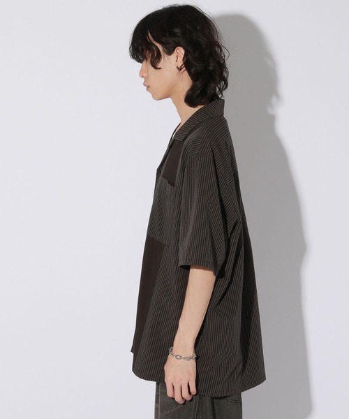 Anui（アニュイ）の「【UNISEX】ストライプコンビシャツ（シャツ/ブラウス・レディース・ブラック/チャコールグレー・MEDIUM）」の20枚目の写真