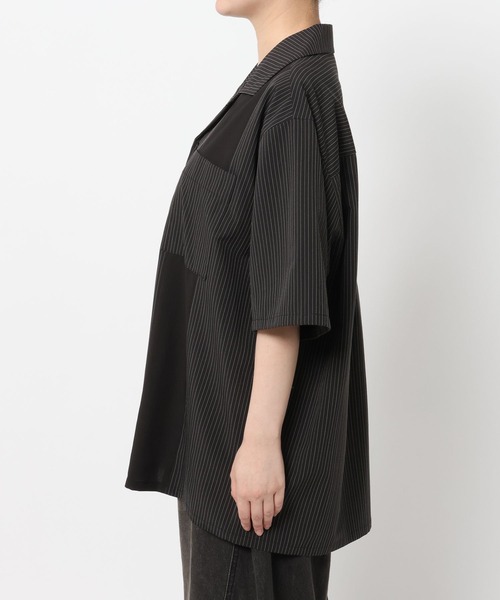 Anui（アニュイ）の「【UNISEX】ストライプコンビシャツ（シャツ/ブラウス・レディース・ブラック/チャコールグレー・MEDIUM）」の11枚目の写真