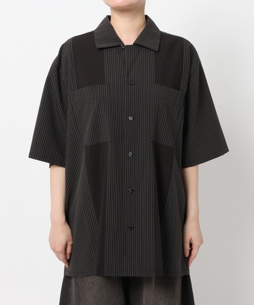 Anui（アニュイ）の「【UNISEX】ストライプコンビシャツ（シャツ/ブラウス・レディース・ブラック/チャコールグレー・MEDIUM）」の13枚目の写真