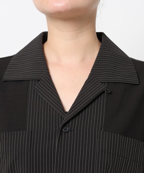 Anui（アニュイ）の「【UNISEX】ストライプコンビシャツ（シャツ/ブラウス・レディース・ブラック/チャコールグレー・MEDIUM）」の14枚目の写真