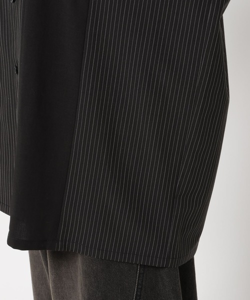 Anui（アニュイ）の「【UNISEX】ストライプコンビシャツ（シャツ/ブラウス・レディース・ブラック/チャコールグレー・MEDIUM）」の5枚目の写真