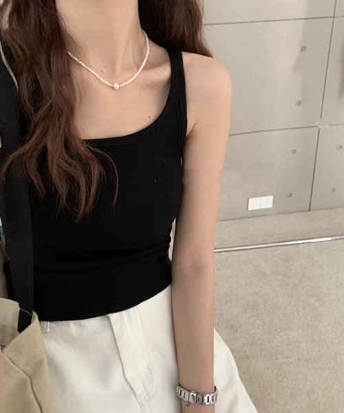 Per sist ence（パーシエンス）の「バイカラーパイピングタンクトップ（タンクトップ・レディース・ブラック系/ブルー系/ホワイト/ブラウン/レッド/ホワイト系/ブラウン系/レッド系/アイボリー/ブラック/ライトグリーン系・FREE）」の5枚目の写真