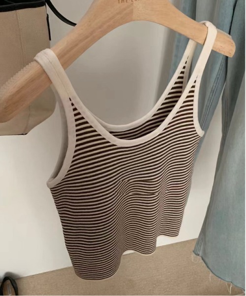 Per sist ence（パーシエンス）の「バイカラーパイピングタンクトップ（タンクトップ・レディース・ブラック系/ブルー系/ホワイト/ブラウン/レッド/ホワイト系/ブラウン系/レッド系/アイボリー/ブラック/ライトグリーン系・FREE）」の19枚目の写真
