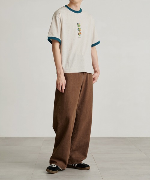 PUBLIC TOKYO（パブリックトウキョウ）の「テクスチャーアートリンガーTEE（Tシャツ/カットソー・メンズ・ダークグレー/キナリ・1/2）」の9枚目の写真