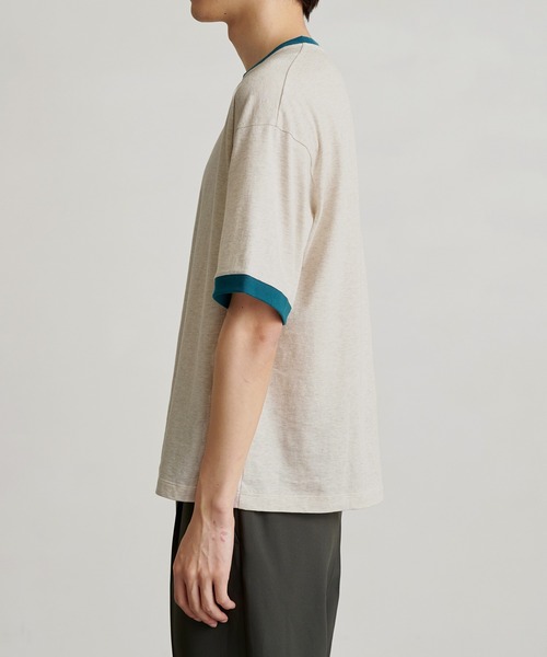 PUBLIC TOKYO（パブリックトウキョウ）の「テクスチャーアートリンガーTEE（Tシャツ/カットソー・メンズ・ダークグレー/キナリ・1/2）」の11枚目の写真