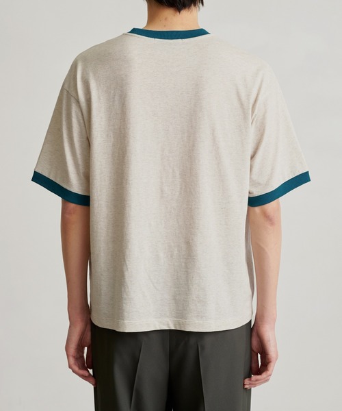 PUBLIC TOKYO（パブリックトウキョウ）の「テクスチャーアートリンガーTEE（Tシャツ/カットソー・メンズ・ダークグレー/キナリ・1/2）」の12枚目の写真