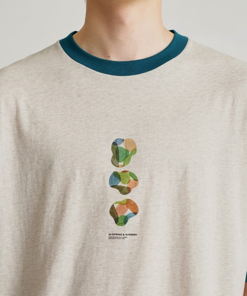PUBLIC TOKYO（パブリックトウキョウ）の「テクスチャーアートリンガーTEE（Tシャツ/カットソー・メンズ・ダークグレー/キナリ・1/2）」の14枚目の写真