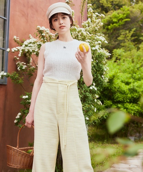 LANTINAM(ランティナム)の「フラッフィーノースリーブニット(Tシャツ/カットソー・レディース・ブラック/オフホワイト・FREE)」の5枚目の写真