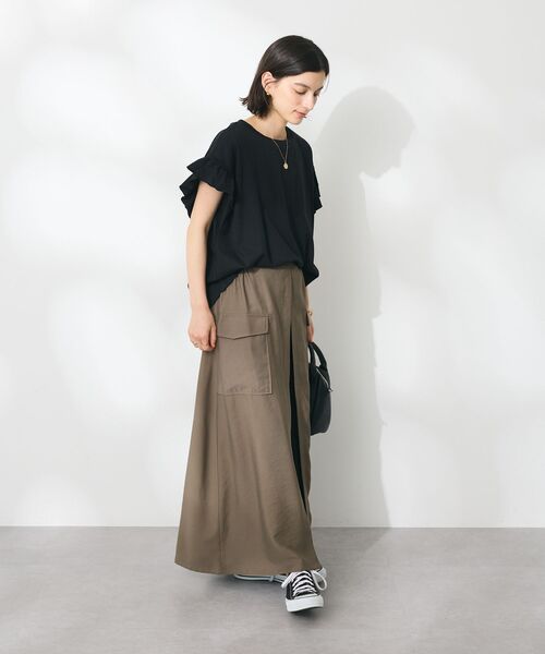 CRAFT STANDARD BOUTIQUE（クラフトスタンダードブティック）の「袖ギャザーフレアプルオーバー（Tシャツ/カットソー・レディース・ブラック/ブラウン/レッド/ホワイト/サックスブルー・FREE）」の18枚目の写真