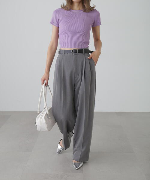 FREE'S MART(フリーズマート)の「◇ショート丈クルーネックリブニット(ニット/セーター・レディース・ホワイト系その他/ブルー/イエロー/ブラック/ホワイト/パープル・FREE)」の19枚目の写真