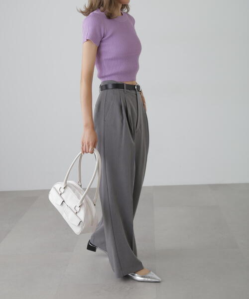 FREE'S MART(フリーズマート)の「◇ショート丈クルーネックリブニット(ニット/セーター・レディース・ホワイト系その他/ブルー/イエロー/ブラック/ホワイト/パープル・FREE)」の21枚目の写真